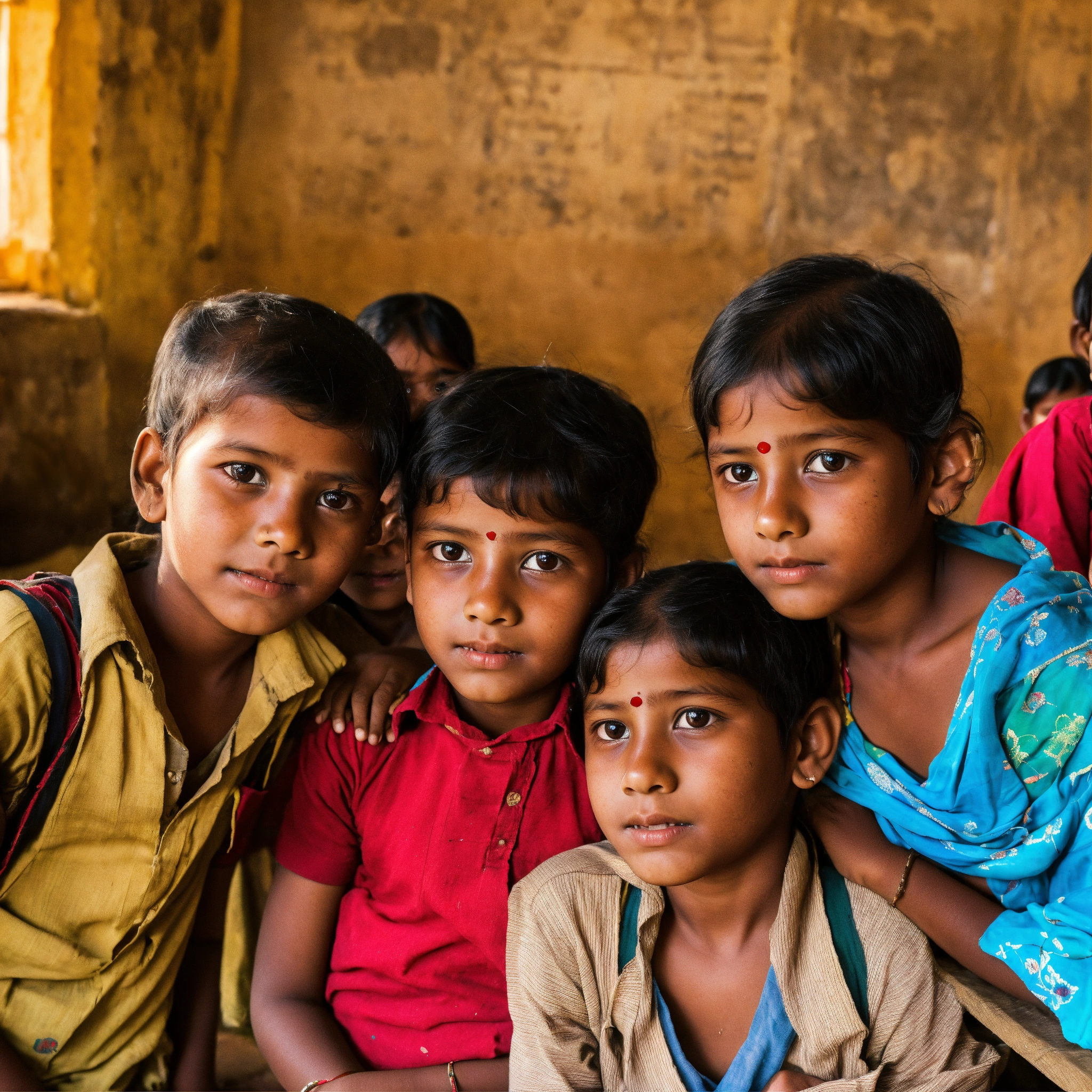 4 Children in a school in India
